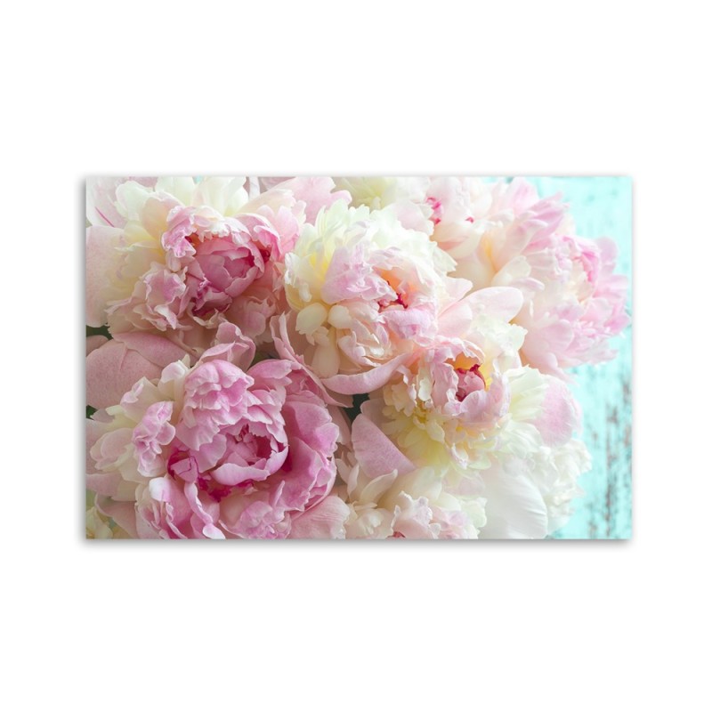 Modernes Wandbild - Rosa Pfingstrosenblumen | Feeby