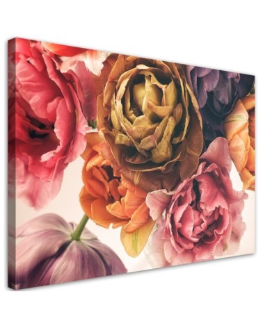 Canvas prints for bedroom - Peonies colourful flowers | FEEBY