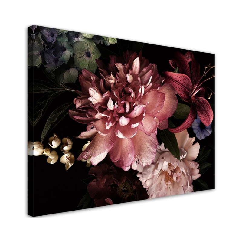 Bild auf Leinwand - Blumenstrauß Rosa Pflanzen | Feeby