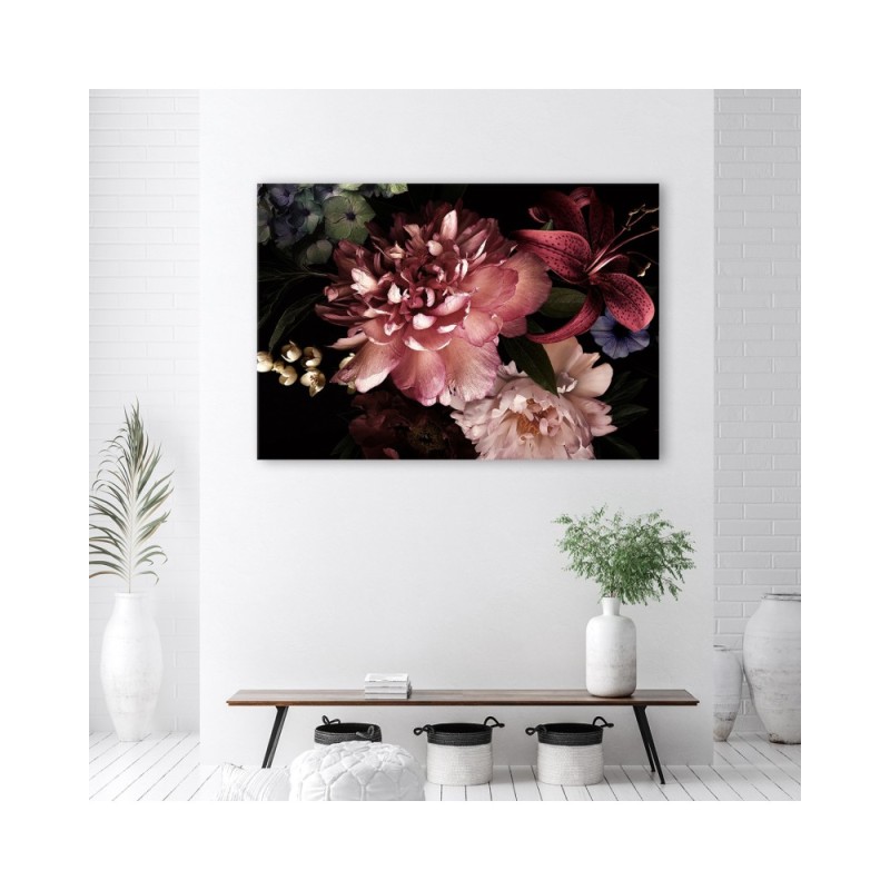Bild auf Leinwand - Blumenstrauß Rosa Pflanzen | Feeby