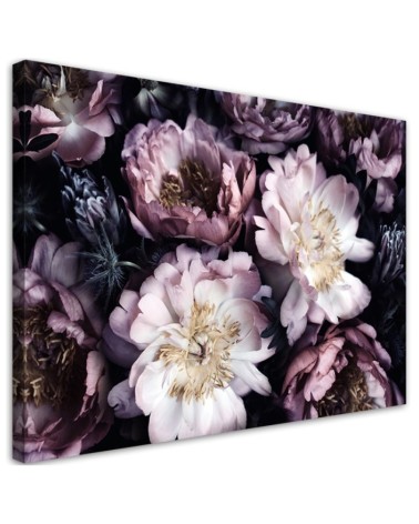 Canvas prints for living room wall - Peonies Vintage Bouquet of Flowers | FEEBY