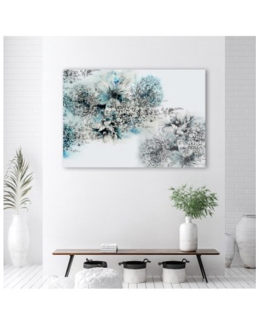 Bild auf Leinwand - Blaue Blüten Abstraktion | Feeby
