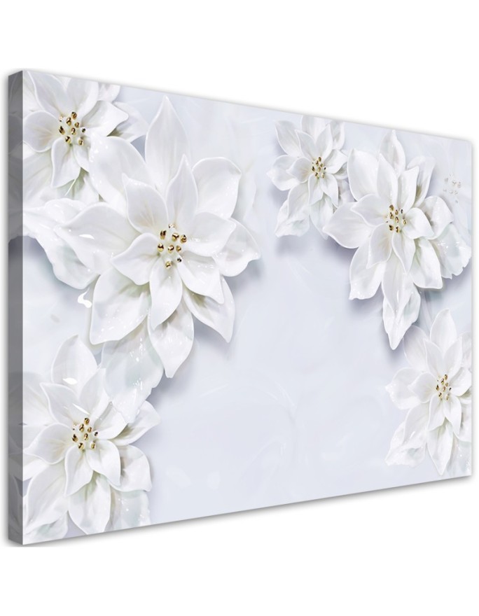 Leinwanddruck - Schneebedeckte Pflanzenblüten | Feeby