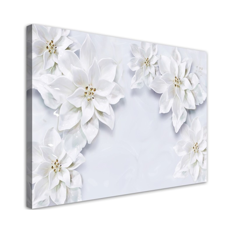 Leinwanddruck - Schneebedeckte Pflanzenblüten | Feeby