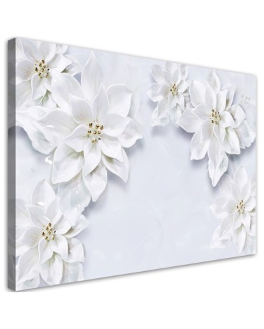 Decorative Canvas painting - Snow white Floral Plants | FEEBY