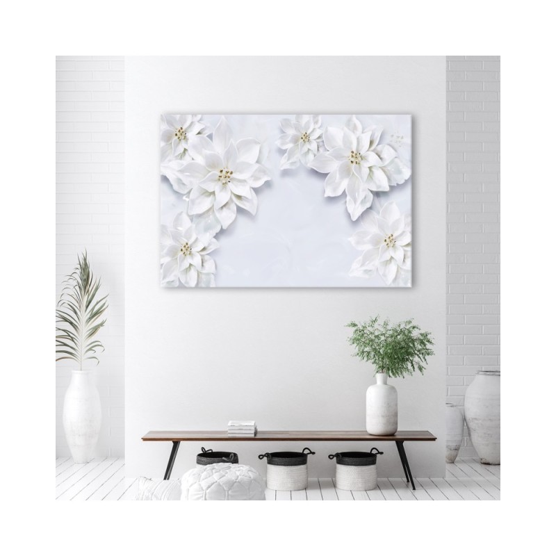 Leinwanddruck - Schneebedeckte Pflanzenblüten | Feeby