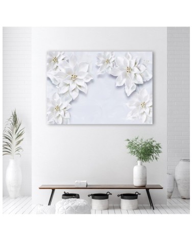 Leinwanddruck - Schneebedeckte Pflanzenblüten | Feeby