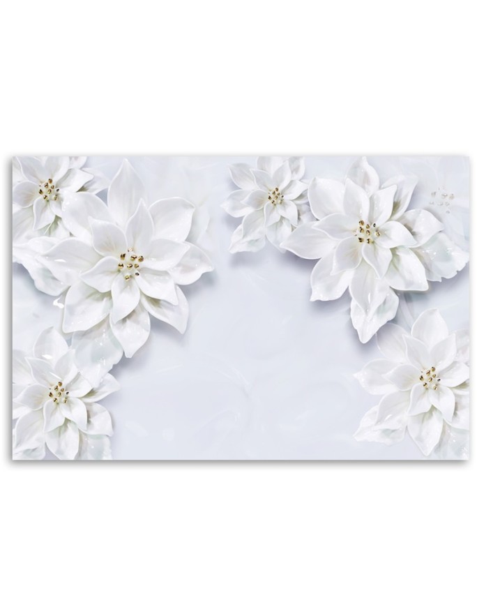 Decorative Canvas painting - Snow white Floral Plants | FEEBY