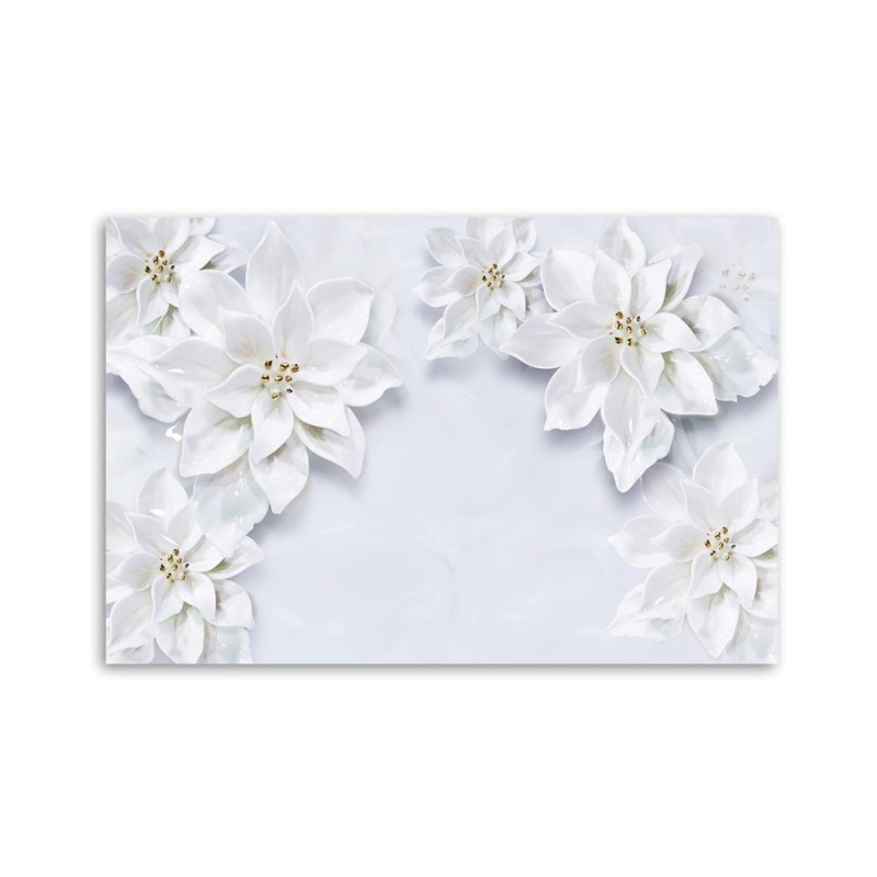 Leinwanddruck - Schneebedeckte Pflanzenblüten | Feeby