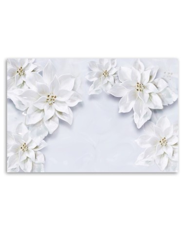 Leinwanddruck - Schneebedeckte Pflanzenblüten | Feeby