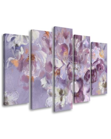 Iris lilac flower - 5 part canvas painting | FEEBY
