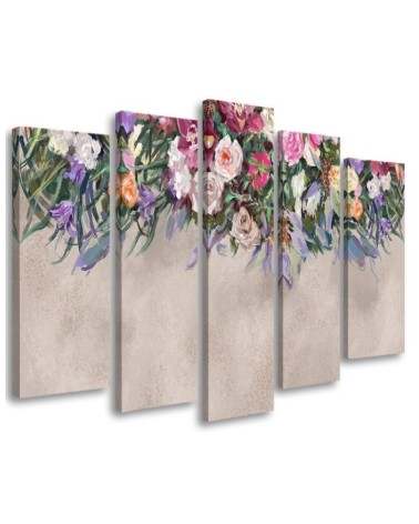 Falling flowers - Modern painting for living room | FEEBY