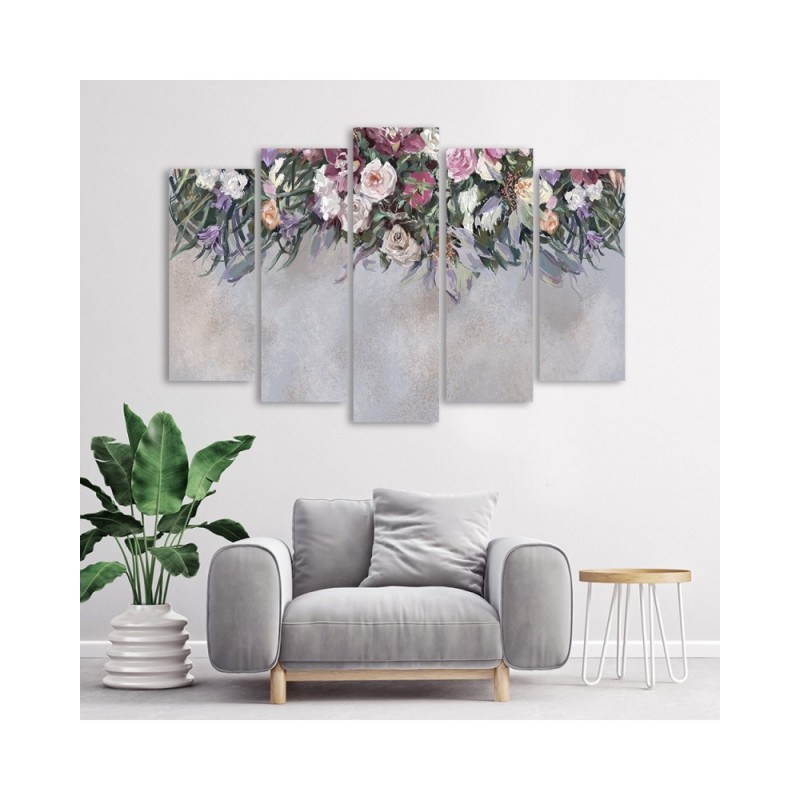 Modernes Wandbild - Blumen überwachsen | Feeby