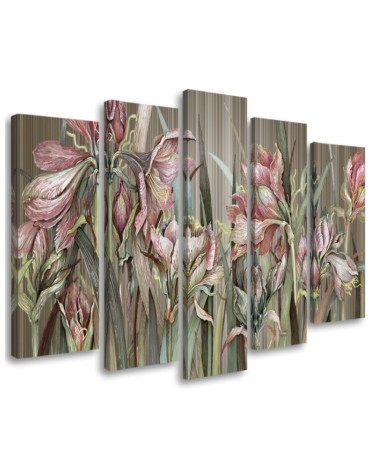 Irises flowers - 5-panel canvas painting | FEEBY