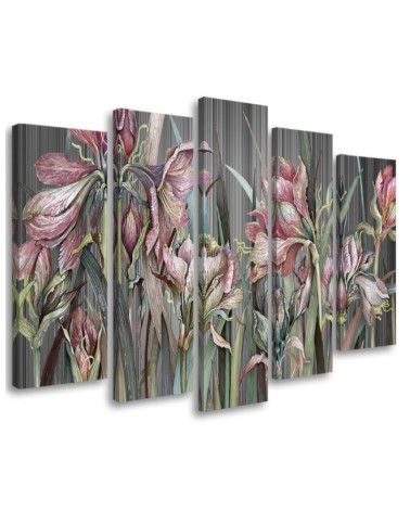 Flowers Irises - 5-part canvas painting | FEEBY