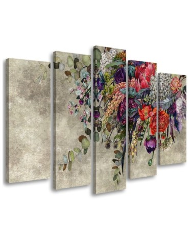 Bouquet of flowers - 5-piece Canvas painting for living room | FEEBY