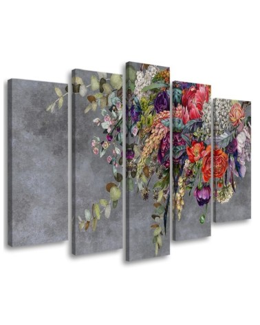 Bouquet of flowers - Modern 5-piece Canvas painting | FEEBY
