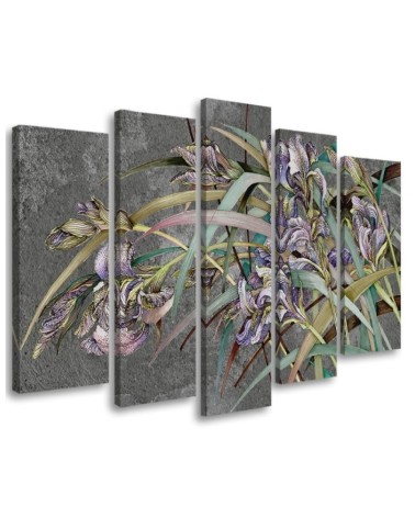 Modern wall painting - Irises flowers in the wind | FEEBY