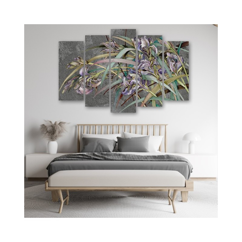 Leinwandbild modern - Iris Blumen im Wind | Feeby