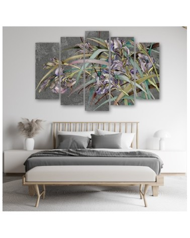 Leinwandbild modern - Iris Blumen im Wind | Feeby