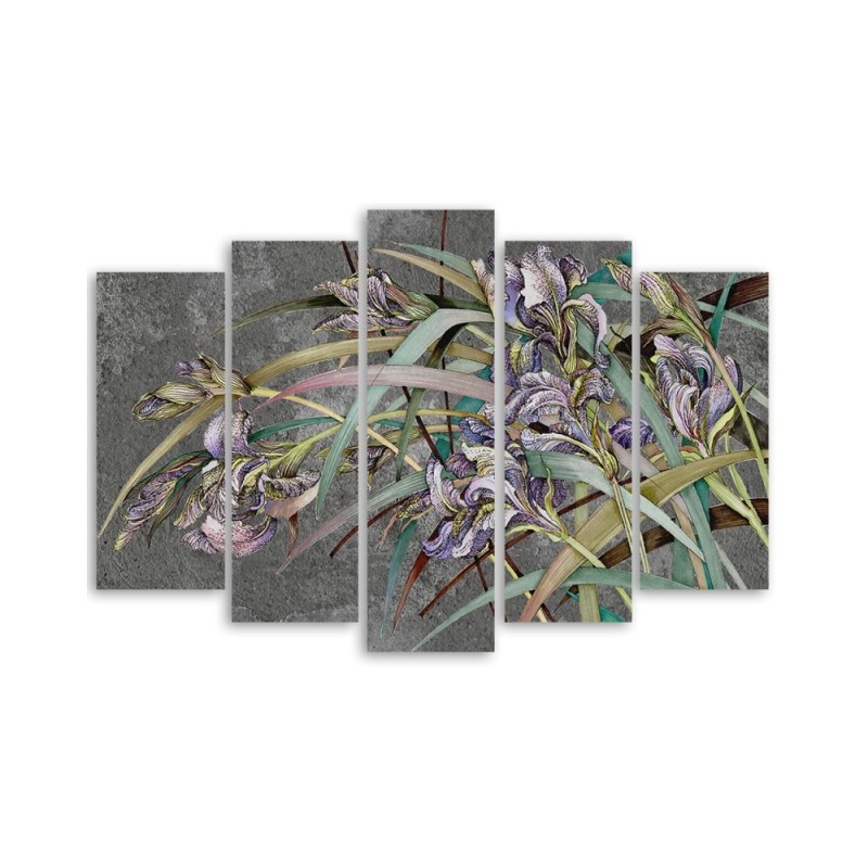Leinwandbild modern - Iris Blumen im Wind | Feeby