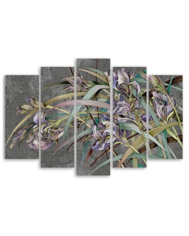 Leinwandbild modern - Iris Blumen im Wind | Feeby