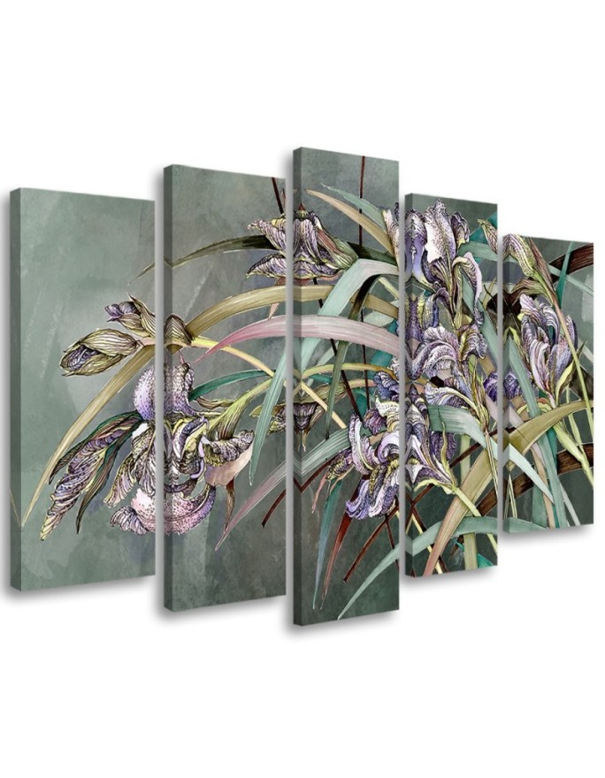 Bild auf Leinwand - Iris Blumen im Wind | Feeby