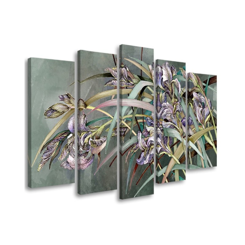 Bild auf Leinwand - Iris Blumen im Wind | Feeby