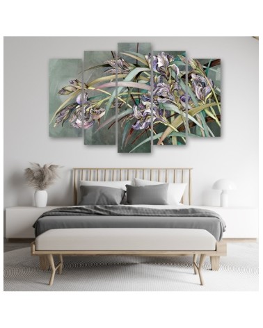 Bild auf Leinwand - Iris Blumen im Wind | Feeby