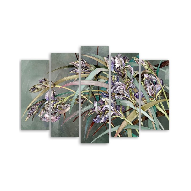 Bild auf Leinwand - Iris Blumen im Wind | Feeby