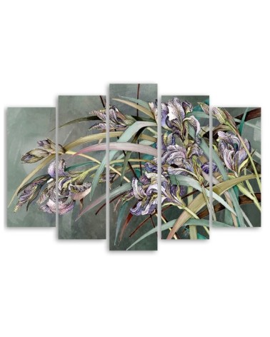 Bild auf Leinwand - Iris Blumen im Wind | Feeby