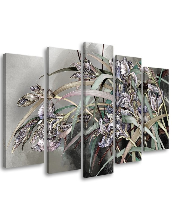 Leinwandbild - Iris Blumen im Wind | Feeby