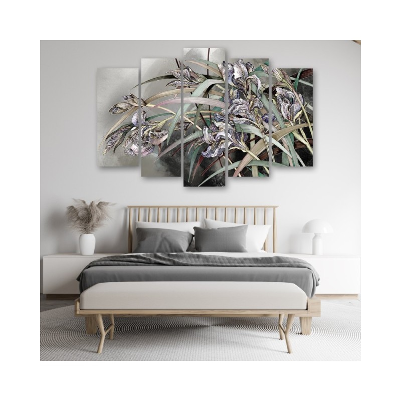 Leinwandbild - Iris Blumen im Wind | Feeby