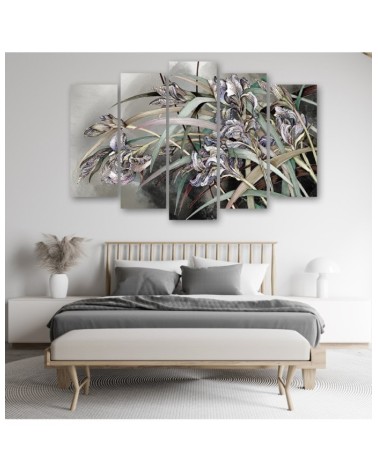 Leinwandbild - Iris Blumen im Wind | Feeby