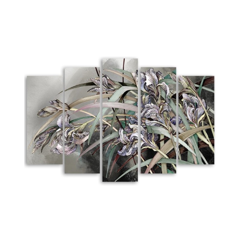 Leinwandbild - Iris Blumen im Wind | Feeby