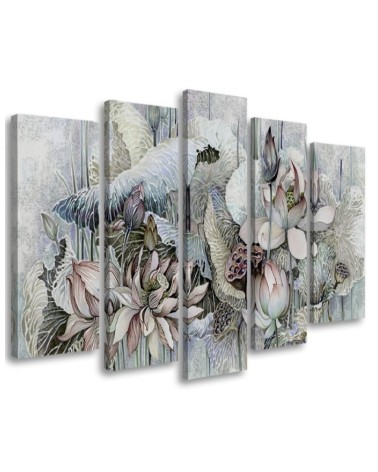 Canvas print for living room canvas - Holy lotus flowers | FEEBY
