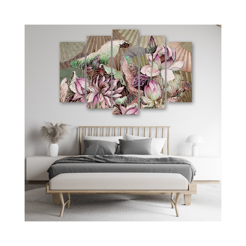 Modernes Wandbild - Heilige Lotos und Fanter | Feeby