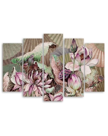 Modernes Wandbild - Heilige Lotos und Fanter | Feeby