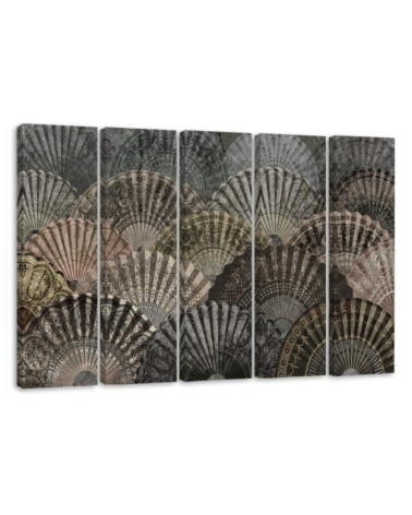 Luxury gold fans - Modern painting for the living room | FEEBY