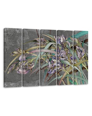 Irises flowers on the wind - Modern painting for the living room | FEEBY