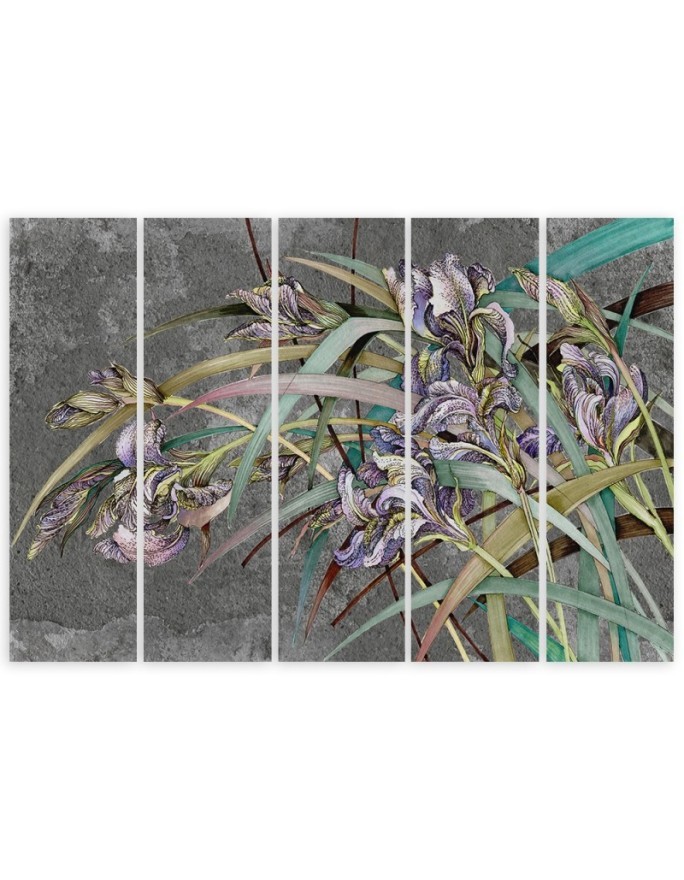 Irises flowers on the wind - Modern painting for the living room | FEEBY