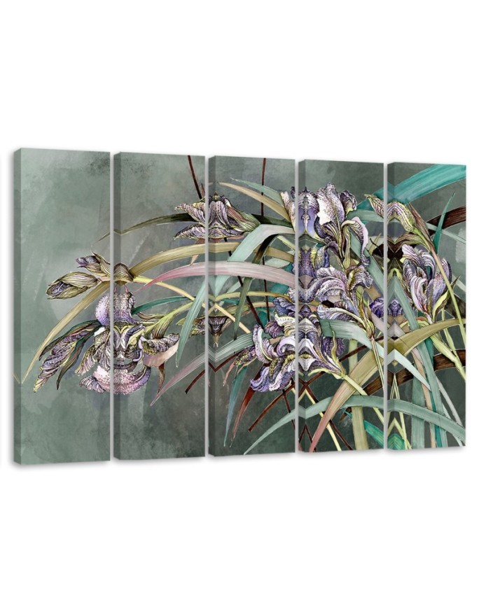 Bild auf Leinwand - Iris Blumen im Wind | Feeby
