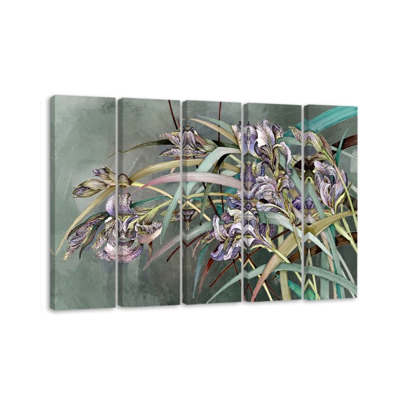 Bild auf Leinwand - Iris Blumen im Wind | Feeby