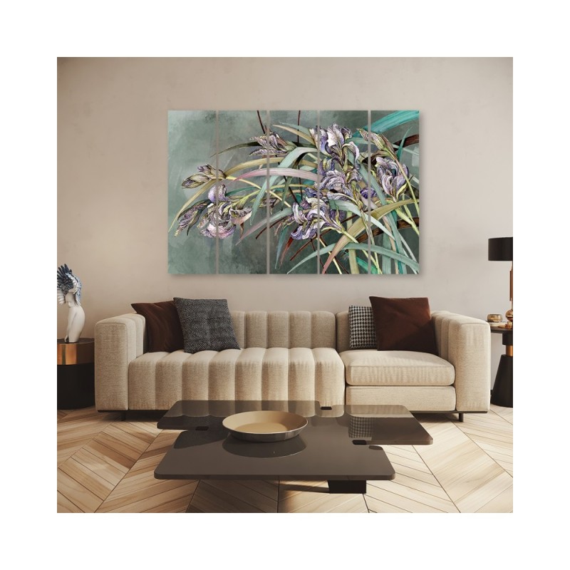 Bild auf Leinwand - Iris Blumen im Wind | Feeby