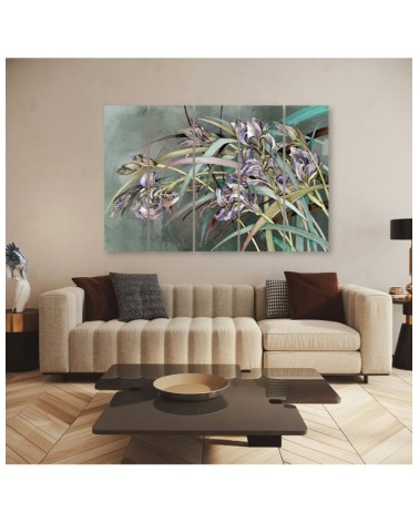 Bild auf Leinwand - Iris Blumen im Wind | Feeby