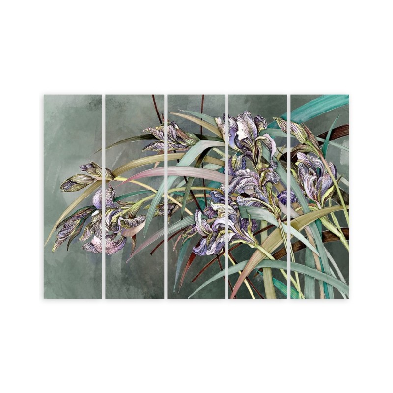 Bild auf Leinwand - Iris Blumen im Wind | Feeby