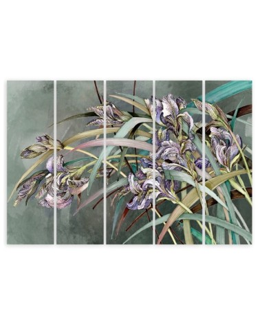 Bild auf Leinwand - Iris Blumen im Wind | Feeby