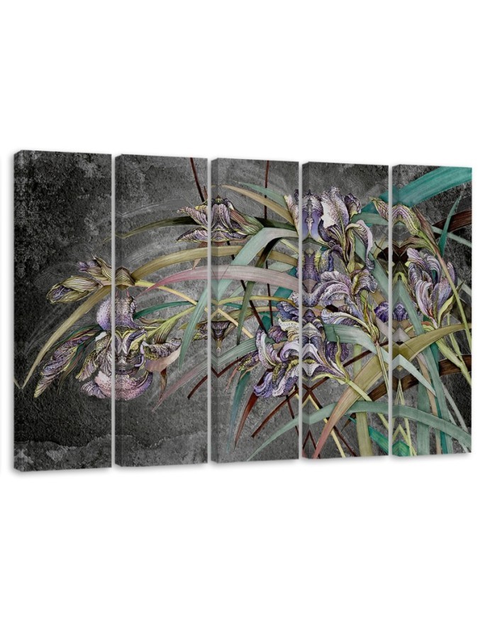 Leinwandbild - Iris Blumen im Wind | Feeby