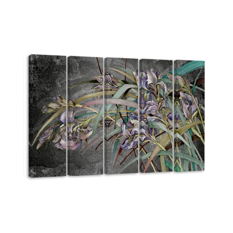 Leinwandbild - Iris Blumen im Wind | Feeby