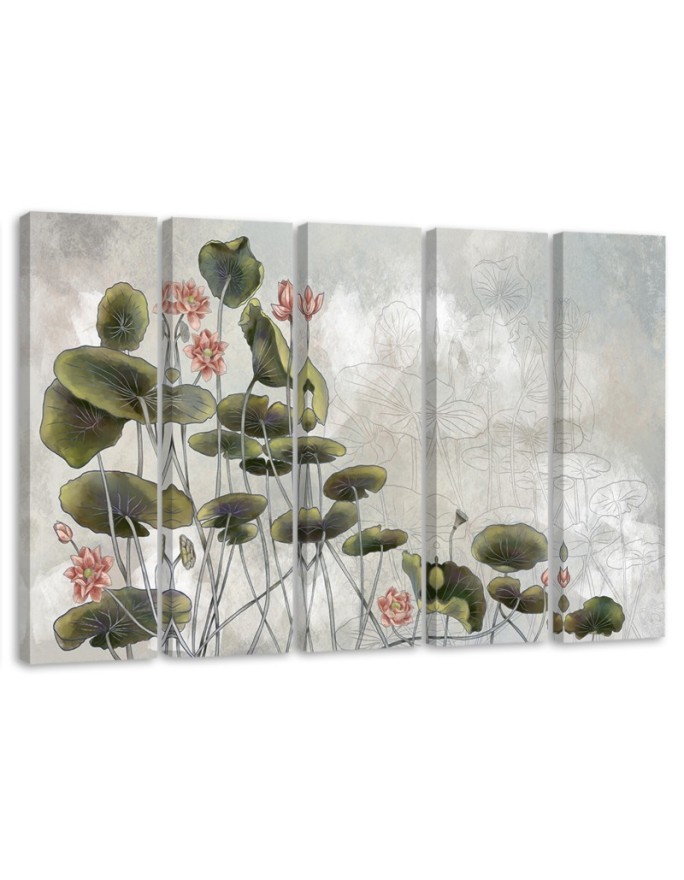 Leinwandbild modern - Rote Wasserlilie | Feeby